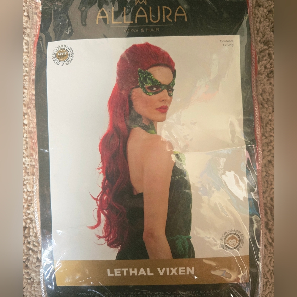 Allaura Lethal Vixen Vibrant Red Long Hair Wig